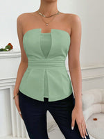 Top Senza Spalline Estivo Da Donna Con Design Svasato