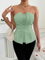 Top Senza Spalline Estivo Da Donna Con Design Svasato