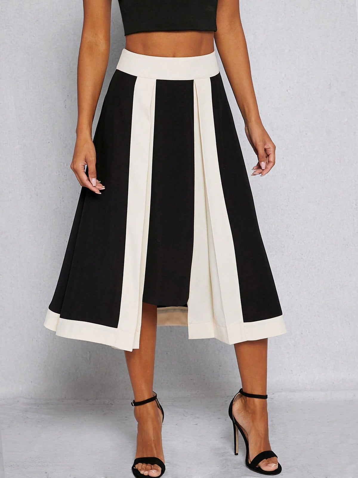 Gonna A Vita Alta E Linea A Con Blocchi Di Colore