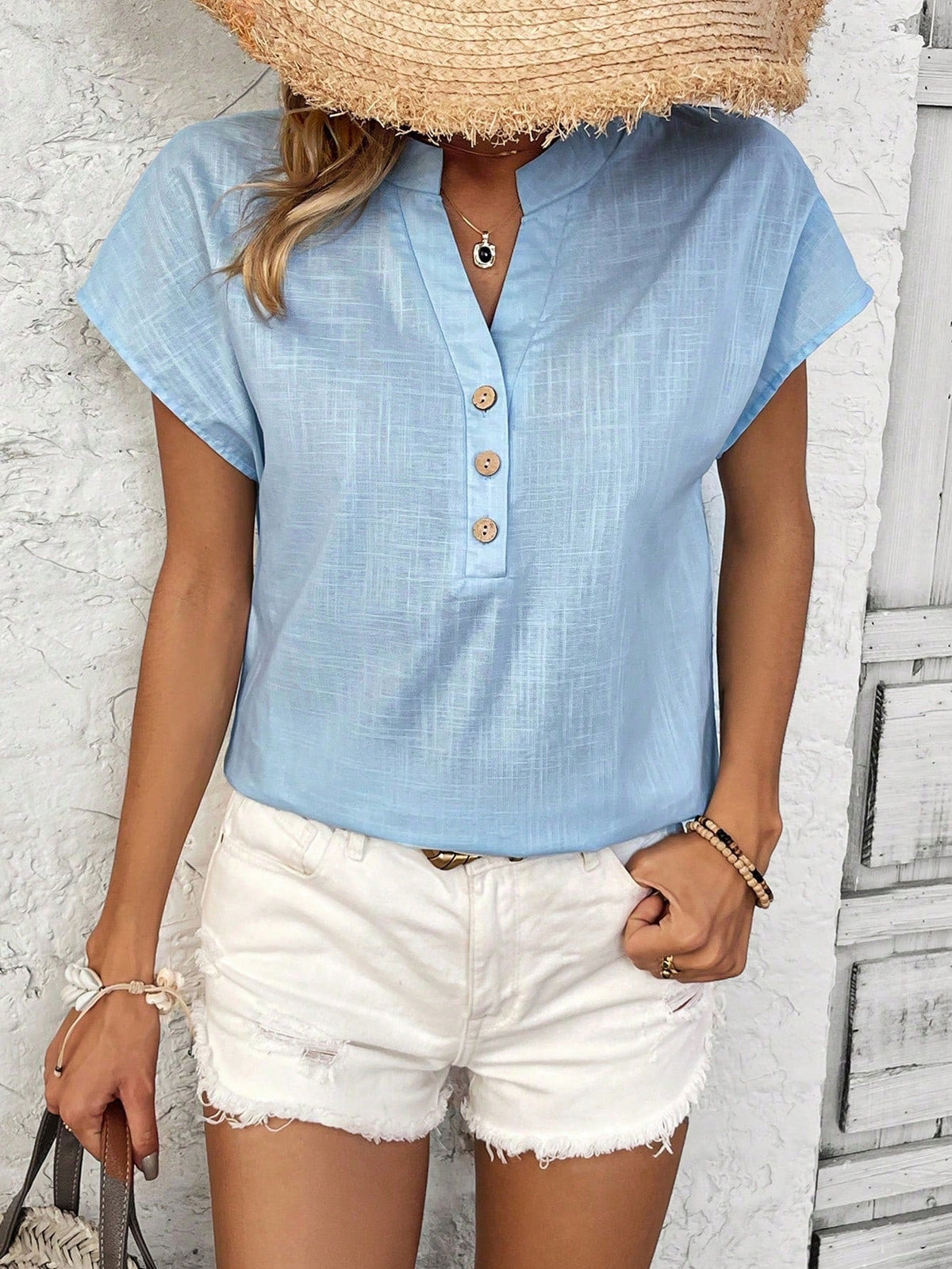 Maglietta Donna A Maniche Corte Batwing Tinta Unita