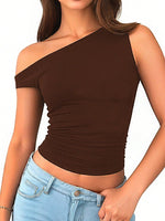 Top Corto Con Scollatura Asimmetrica Per Donne