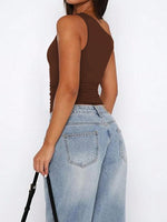 Top Corto Con Scollatura Asimmetrica Per Donne