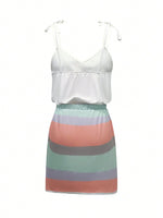 Vestito A Canotta Con Tasca Frontale E Stampa Mimetica E Slogan