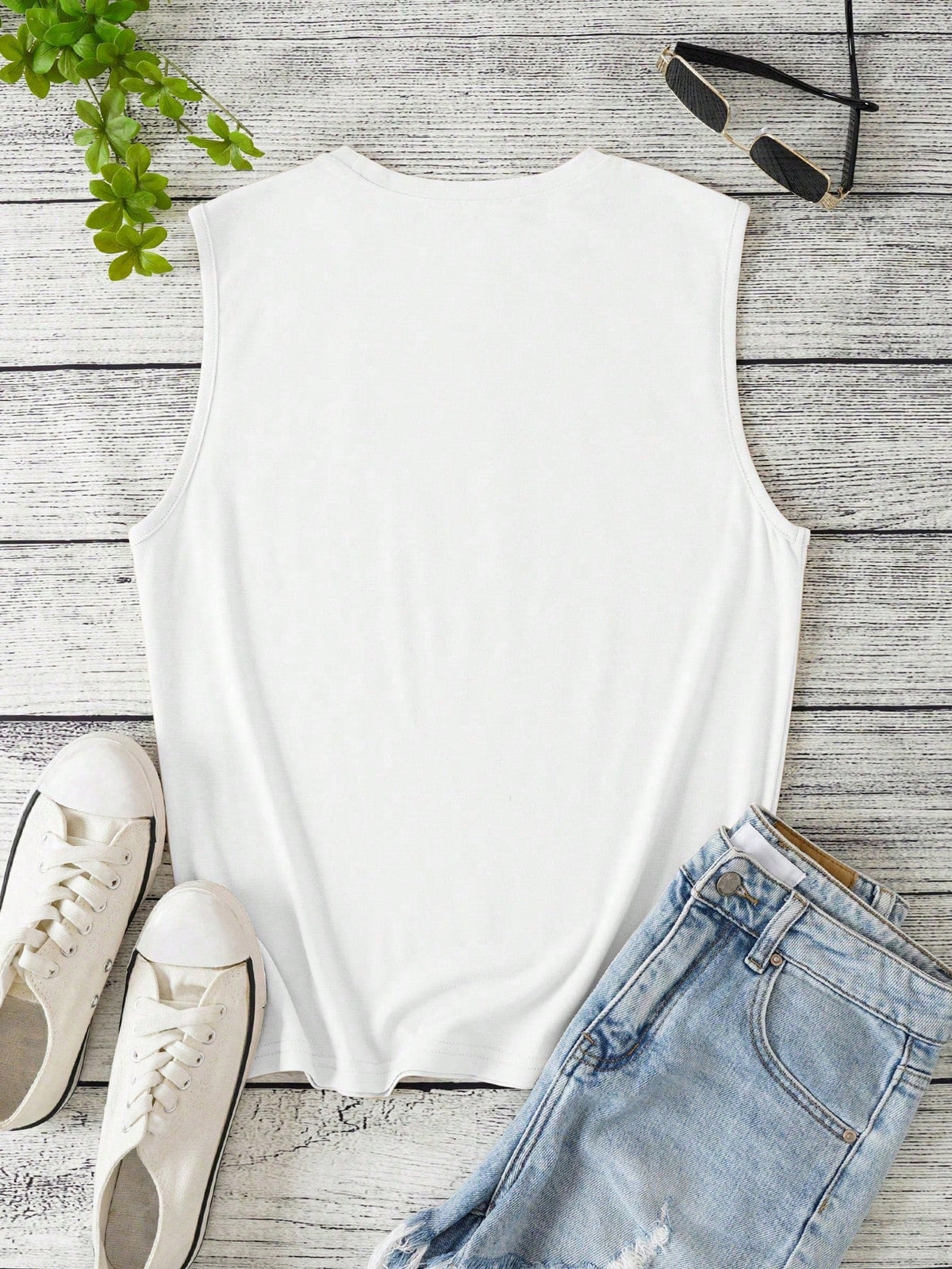 Canottiera casual estiva con stampa a cuore