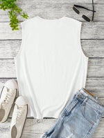 Canottiera casual estiva con stampa a cuore