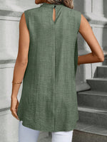 Blusa Da Donna Senza Maniche Con Colletto Alto E Orlo Asimmetrico