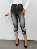 Leggings con stampa floreale capri