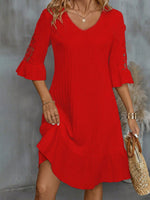 Abito Da Donna Con Orlo In Pizzo Patchwork E Volant