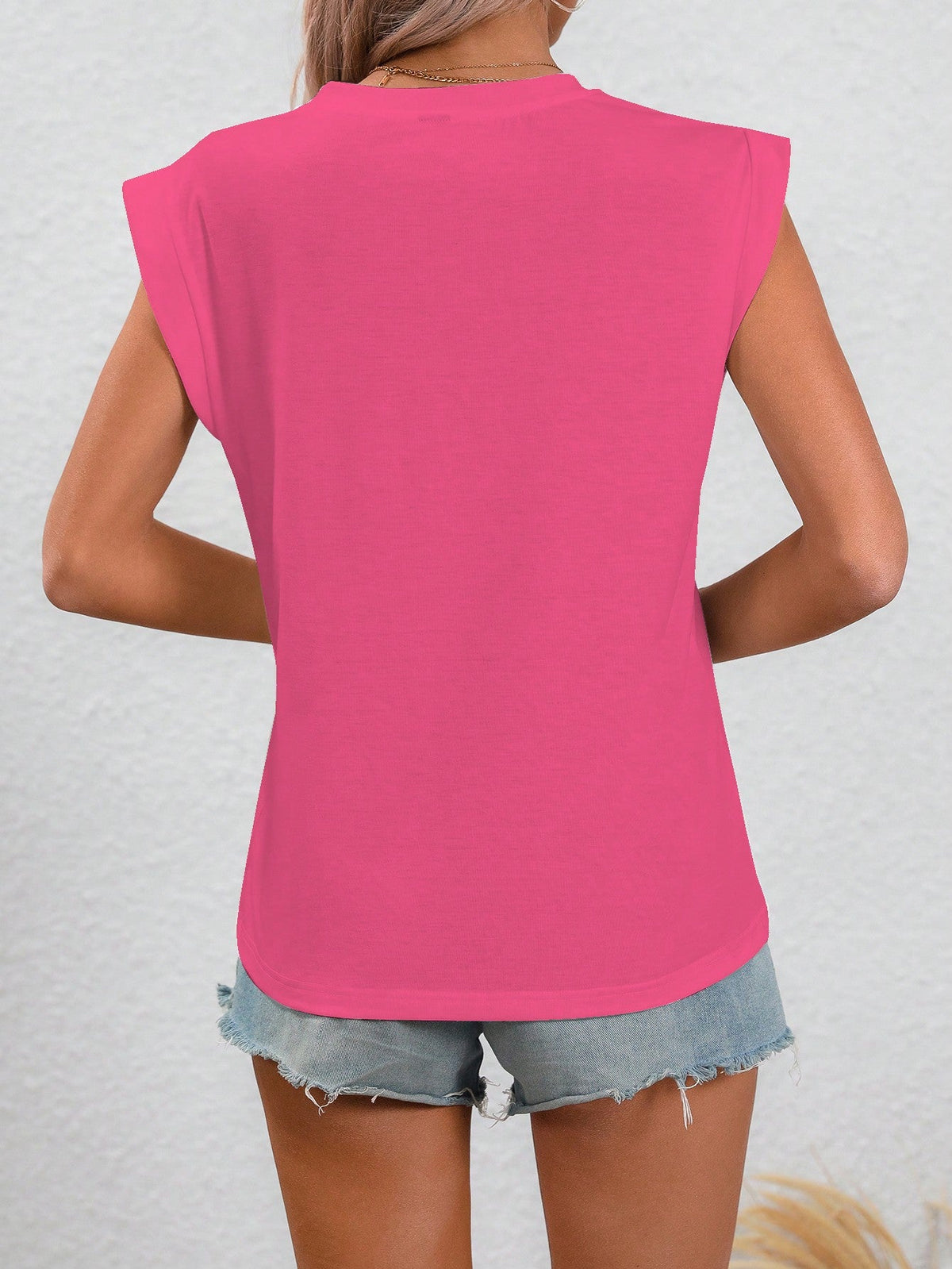 Maglietta estiva casual e semplice con collo a giro e motivo a cuore per donne, Love Love Love