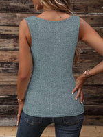 Canotta dettaglio bottone plissettato