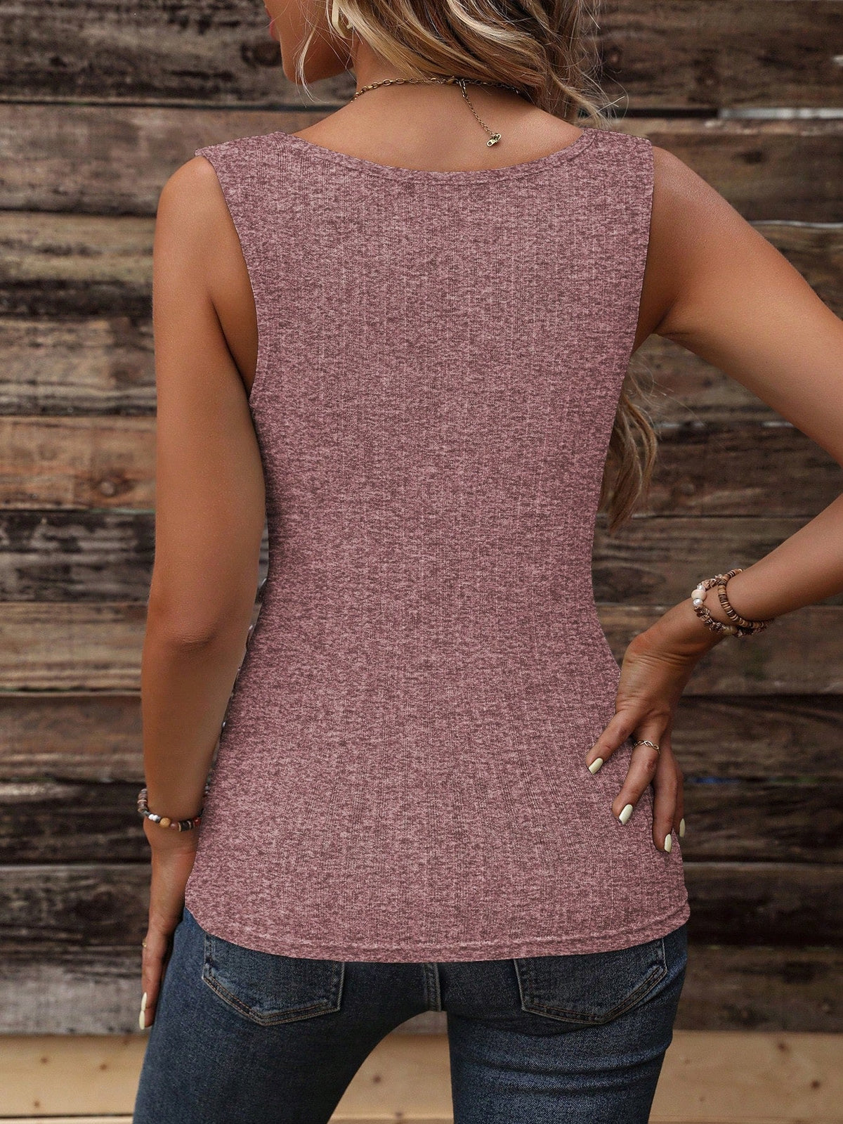 Canotta dettaglio bottone plissettato