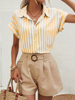 Camicia A Righe Con Maniche A Pipistrello Abiti Estivi