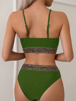 Set bikini sexy Patchwork estivo da spiaggia con cinghie intrecciate per le donne