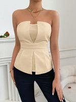 Top Senza Spalline Estivo Da Donna Con Design Svasato