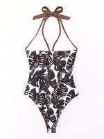 Costume Intero Da Donna Con Stampa Vegetale