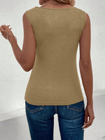 Canottiera Da Donna A Maniche Corte Tinta Unita Per L'estate