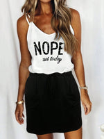 Vestito A Canotta Con Tasca Frontale E Stampa Mimetica E Slogan