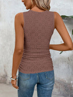 Maglia Jacquard Plissettato A Maglia Con Apertura A Maglia Vuota E Vita Elastica