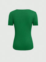 Maglietta A Maniche Corte Con Collo Tondo E Vuoto Per Donne