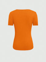 Maglietta A Maniche Corte Con Collo Tondo E Vuoto Per Donne