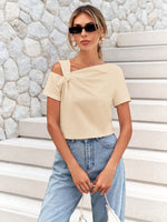 T-shirt Ampia Con Scollo Asimmetrico