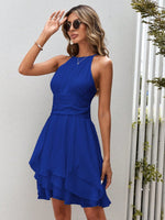 Abiti monocolore vita arricciata con collo halter