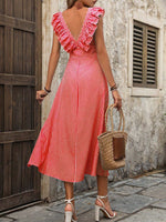 Vestito A Patchwork A Righe Da Donna Con Orlo Arricciato E Vita Stretta