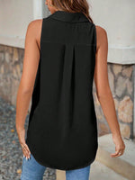 Maglietta smanicata estiva casual da donna, colore solido