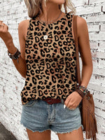 Canotta senza maniche con stampa leopardata