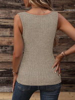 Canotta dettaglio bottone plissettato