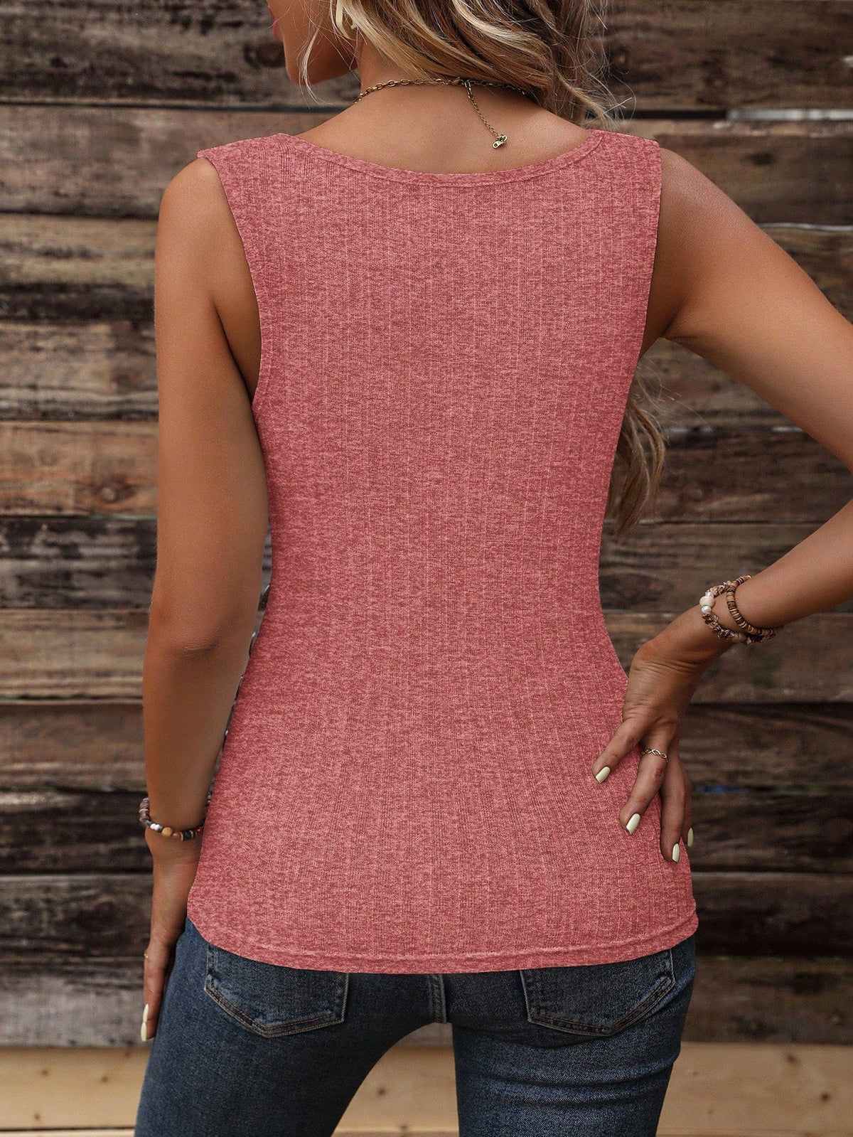 Canotta dettaglio bottone plissettato