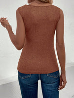 Canottiera Da Donna A Maniche Corte Tinta Unita Per L'estate