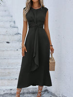 Abito senza maniche in tinta unita alla moda da donna