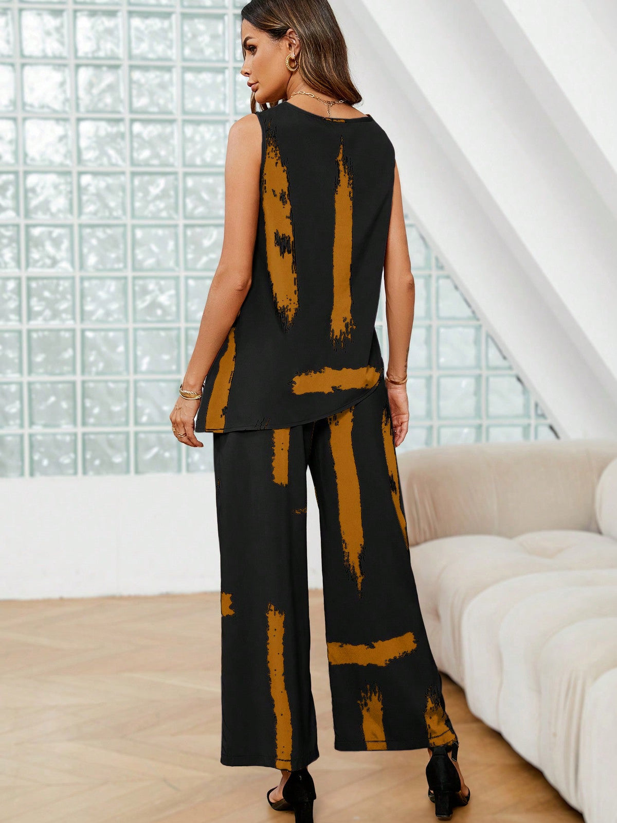 Canotta E Pantaloni Larghi Con Tasche Set Di 2 Pezzi