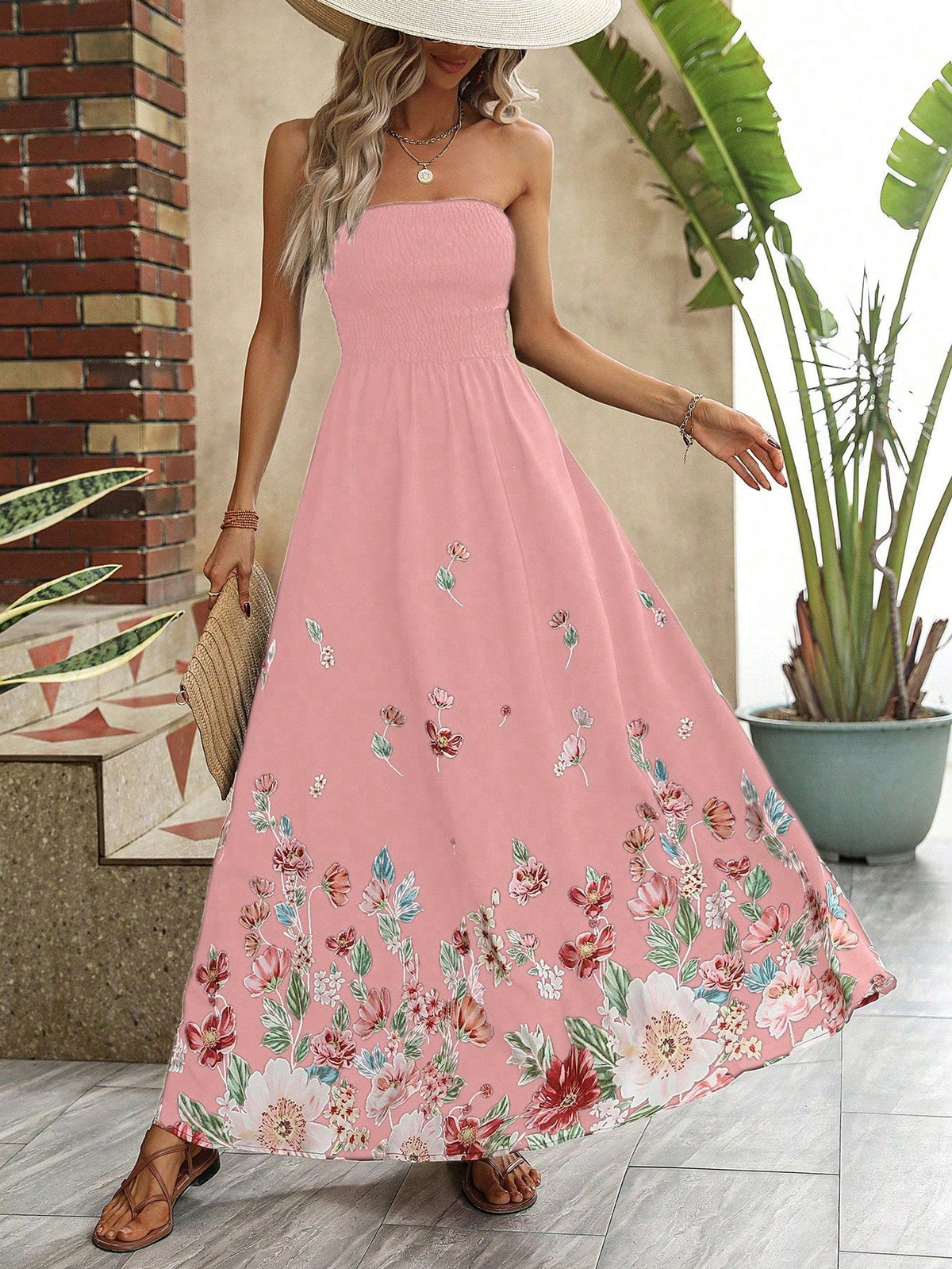 Abito tubo con stampa floreale