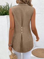 Camicia da donna a tinta unita con collo a incavo per tutti i giorni primavera estate