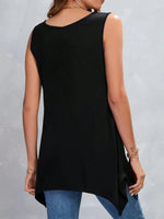 Canottiera smanicata a collo rotondo di colore unito