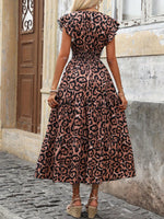 Abito Casual Lungo Con Manica A Cappuccio Con Stampa Geometrica Estiva E Scollo A V Per Donne