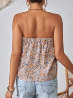 Top tubo con stampa geo e slogan