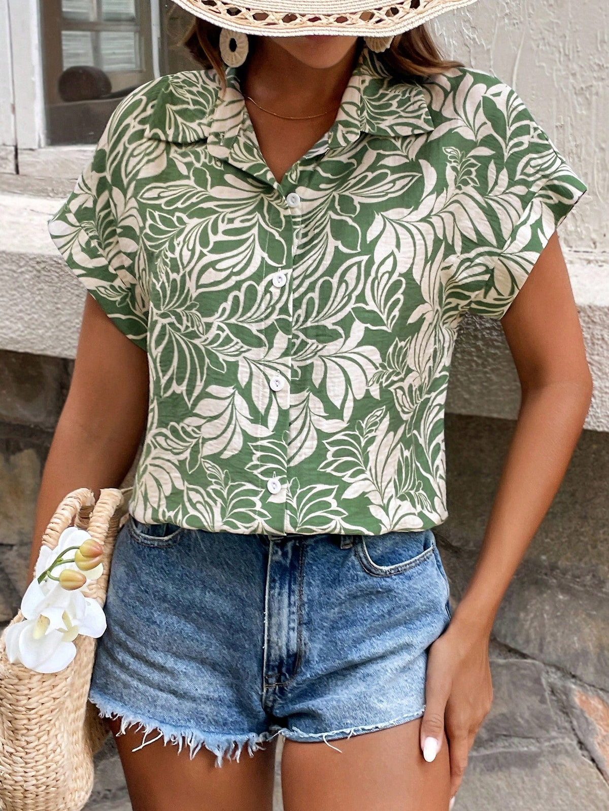 Camicia A Righe Con Maniche A Pipistrello Abiti Estivi