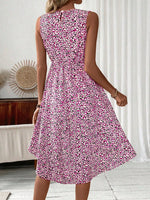 Abito Senza Maniche Con Stampa Completa Per Donna Senza Cintura Alla Vita