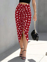 Gonna donna a pois con coulisse e spacco