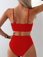 Set bikini a tinta unita, spiaggia estiva