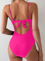 Costume Da Bagno Intero Estivo Da Spiaggia In Maglia Con Patchwork Per Le Signore Con Lacci In Pizzo