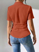 Camicia semplice a maniche corte, quotidiana per donne