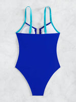 Costume Da Bagno Intero Donna Con Stampa Leopardo E Spalline Sottili