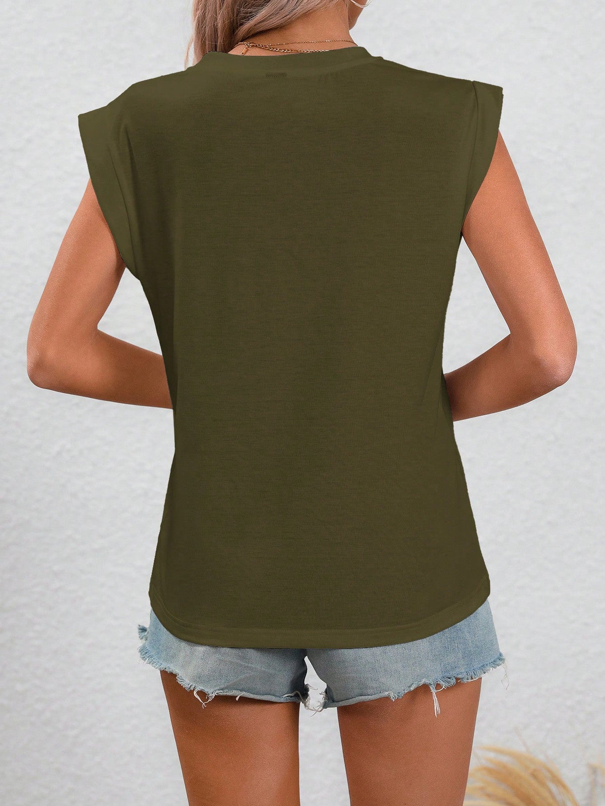 Maglietta estiva casual e semplice con collo a giro e motivo a cuore per donne, Love Love Love