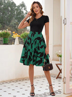 Gonna plissettata con stampa integrale per donne, estate