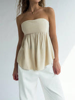 Top a maglia senza maniche a fascia per donne con stampa leopardata