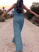 Set Due Pezzi Estivi Casual Da Donna Con Canotta Tinta Unita E Pantaloni Lunghi